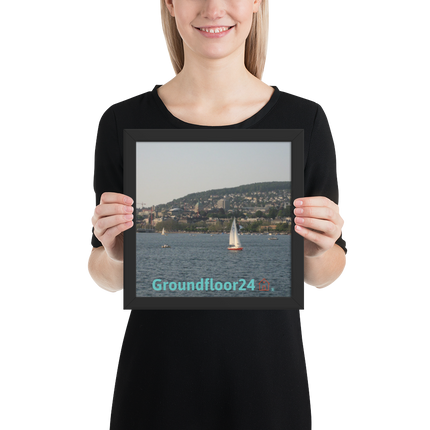 Beautiful River & Hills Sinari Framed photo paper poster with Groundfloor24 with House Logo