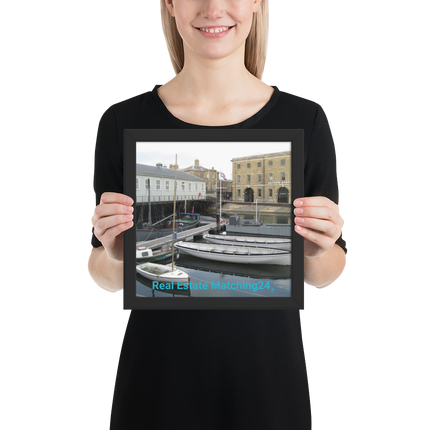Boat on Water Framed photo paper poster with realestatematching24 without key Logo