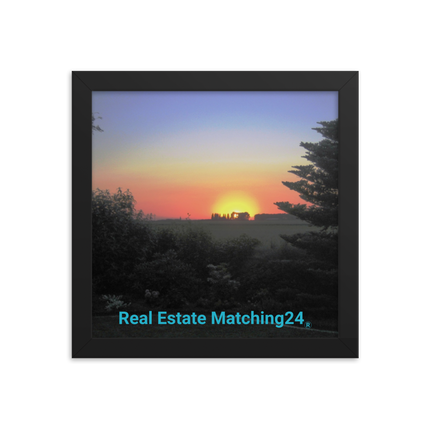 Beautiful Sunset Sinari Framed photo paper poster with realestatematching24 without key Logo