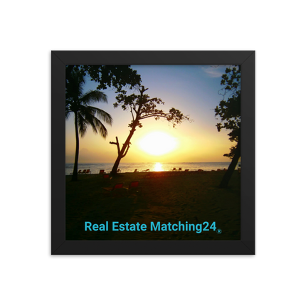 Beautiful Sea View Framed photo paper poster with realestatematching24 without key Logo