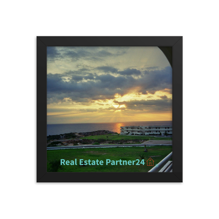Natural View Framed photo paper poster with realestatepartner24 with house Logo
