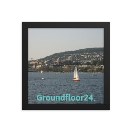 Beautiful River & Hills Sinari Framed photo paper poster with Groundfloor24 without House Logo