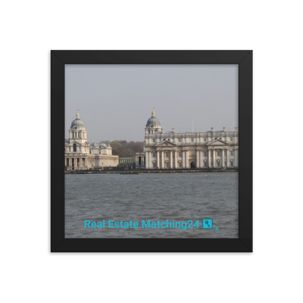 Riverside Beauty Framed photo paper poster with realestatematching24 with key Logo
