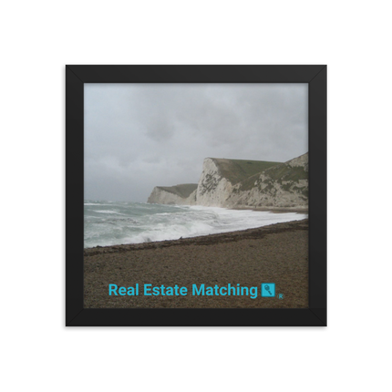 Waves and Sand Framed photo paper poster with realestatematching with key Logo