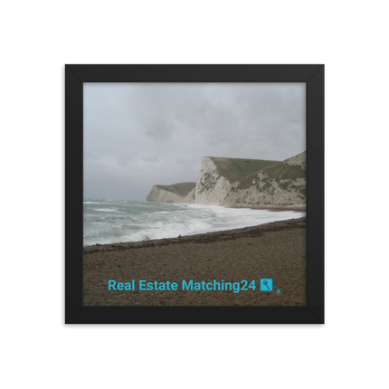Waves and Sand Framed photo paper poster with realestatematching24 with key Logo
