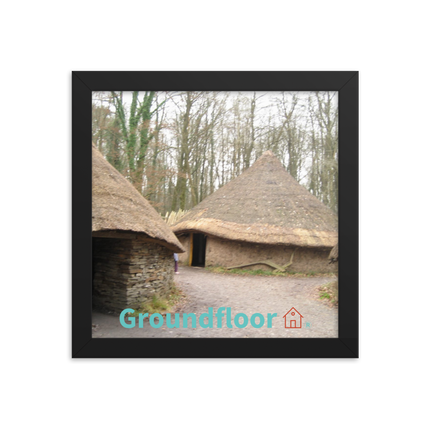 Village Charm Framed photo paper poster with Groundfloor with House Logo