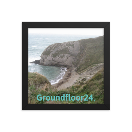Sea & Hills Framed photo paper poster with Groundfloor24 without House Logo