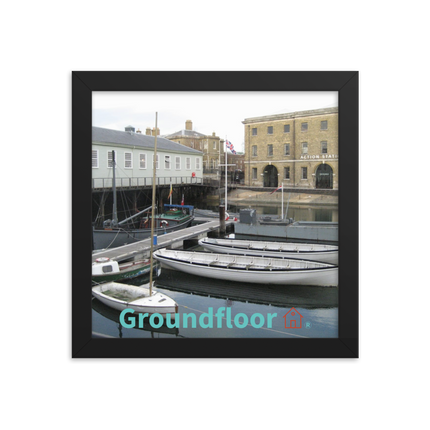 Boat on Water Framed photo paper poster with Groundfloor with House Logo
