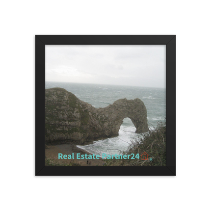 Coastal Escape Framed photo paper poster with realestatepartner24 with house Logo