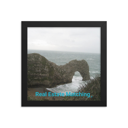 Coastal Escape Framed photo paper poster with realestatematching without key Logo