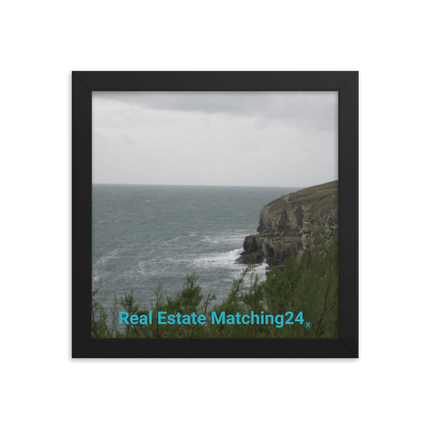 Seaside Serenity Framed photo paper poster with realestatematching24 without key Logo