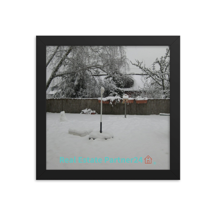 Winter Wonderland Framed photo paper poster with realestatepartner24 with house Logo