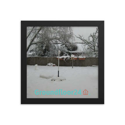 Winter Wonderland Framed photo paper poster with Groundfloor24 with House Logo