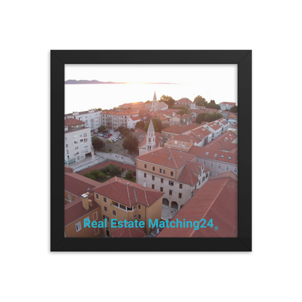 Roof Sunset View Framed photo paper poster with realestatematching24 without key Logo