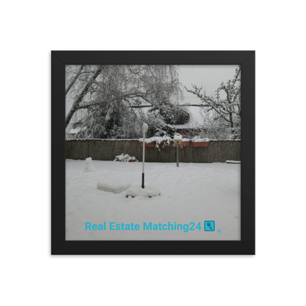 Winter Wonderland Framed photo paper poster with realestatematching24 with key Logo