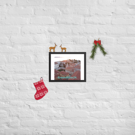 Roof Sunset View Framed photo paper poster with Groundfloor24 without House Logo