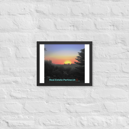 Beautiful Sunset Sinari Framed photo paper poster with realestatepartner24 with house Logo