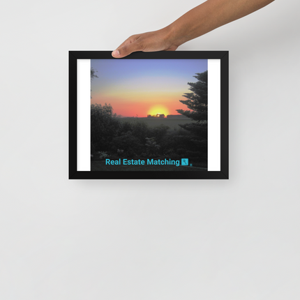 Beautiful Sunset Sinari Framed photo paper poster with realestatematching with key Logo