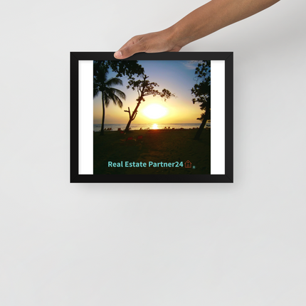 Beautiful Sea View Framed photo paper poster with realestatepartner24 with house Logo