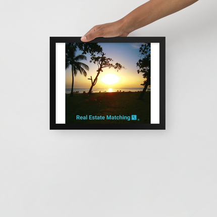 Beautiful Sea View Framed photo paper poster with realestatematching with key Logo