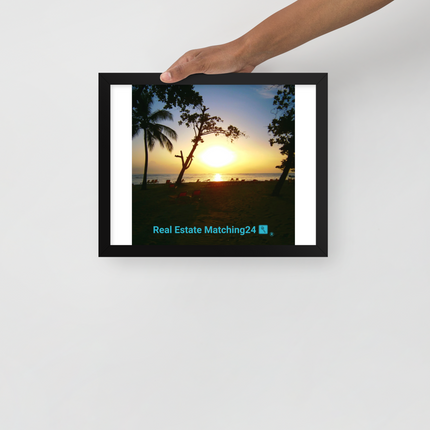 Beautiful Sea View Framed photo paper poster with realestatematching24 with key Logo
