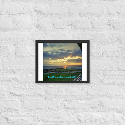 Natural View Framed photo paper poster with realestatematching24 with key Logo