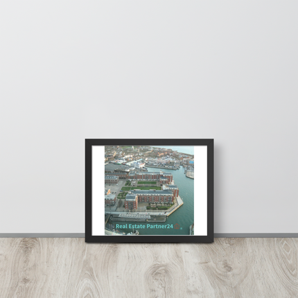Nice City Framed photo paper poster with realestatepartner24 with house Logo