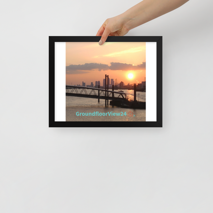 Evening Glow Framed photo paper poster with realestatematching with key Logo