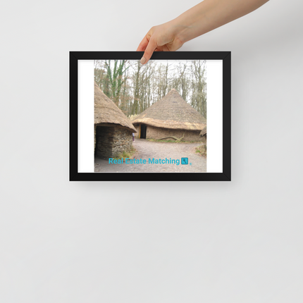 Village Charm Framed photo paper poster with realestatematching with key Logo