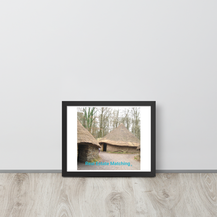 Village Charm Framed photo paper poster with realestatematching without key Logo
