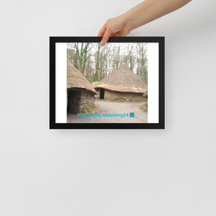Village Charm Framed photo paper poster with realestatematching24 with key Logo