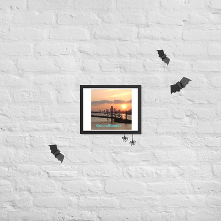 Evening Glow Framed photo paper poster with Groundfloor24 with House Logo