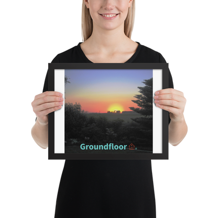 Beautiful Sunset Sinari Framed photo paper poster with Groundfloor with House Logo