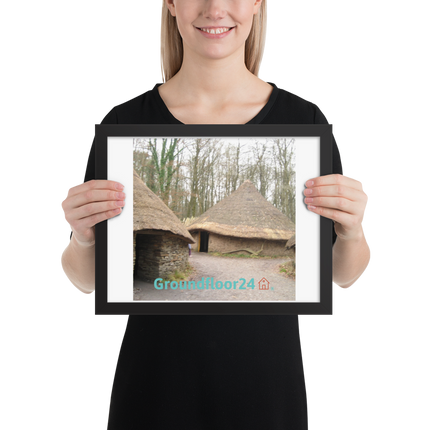 Village Charm Framed photo paper poster with Groundfloor24 with House Logo