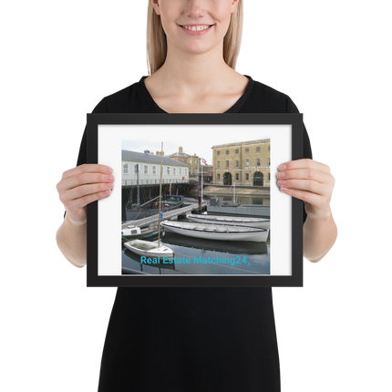 Boat on Water Framed photo paper poster with realestatematching24 without key Logo