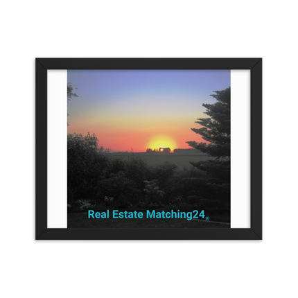 Beautiful Sunset Sinari Framed photo paper poster with realestatematching24 without key Logo