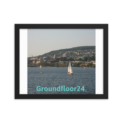 Beautiful River & Hills Sinari Framed photo paper poster with Groundfloor24 without House Logo