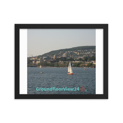 Beautiful River & Hills Sinari Framed photo paper poster with groundfloorview24 with House Logo