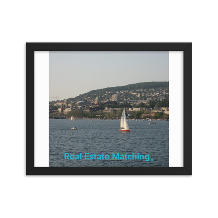 Beautiful River & Hills Sinari Framed photo paper poster with realestatematching without key Logo
