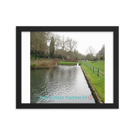 Lakeside Beauty Framed photo paper poster with realestatepartner24 with house Logo