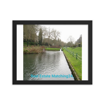 Lakeside Beauty Framed photo paper poster with realestatematching24 without key Logo