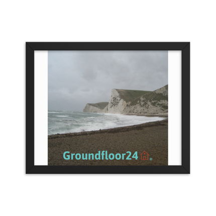 Waves and Sand Framed photo paper poster with Groundfloor24 with House Logo