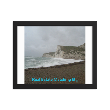 Waves and Sand Framed photo paper poster with realestatematching with key Logo