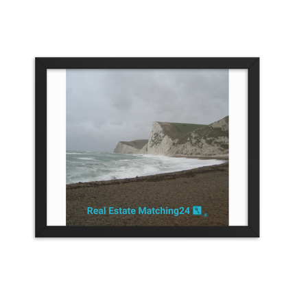 Waves and Sand Framed photo paper poster with realestatematching24 with key Logo