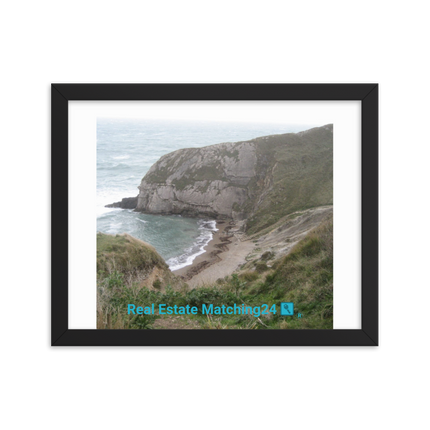 Sea & Hills Framed photo paper poster with realestatematching24 with key Logo