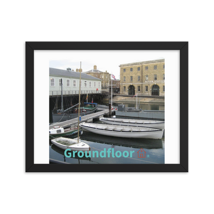 Boat on Water Framed photo paper poster with Groundfloor with House Logo