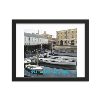 Boat on Water Framed photo paper poster with realestatematching without key Logo