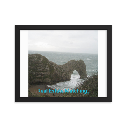 Coastal Escape Framed photo paper poster with realestatematching without key Logo