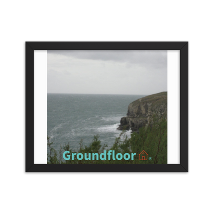 Seaside Serenity Framed photo paper poster with Groundfloor with House Logo