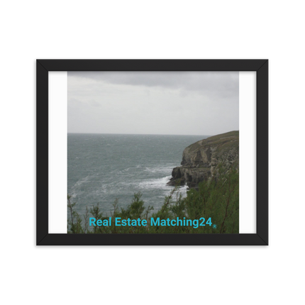 Seaside Serenity Framed photo paper poster with realestatematching24 without key Logo